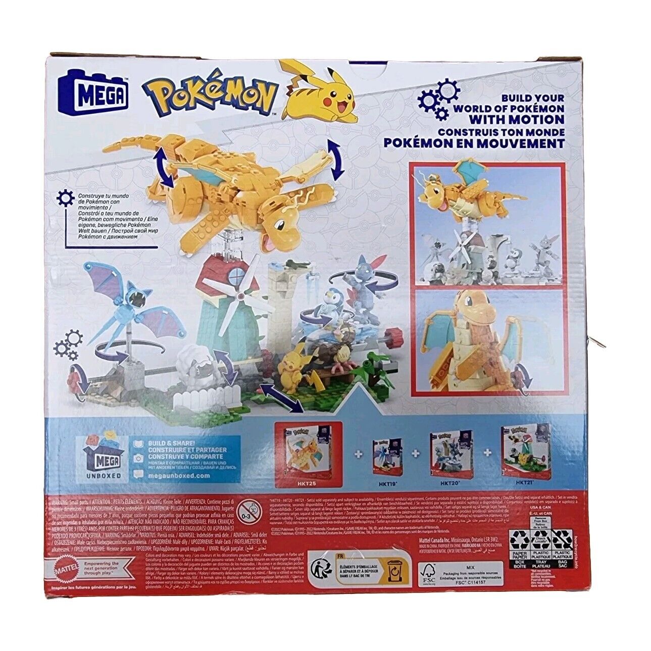 MEGA POKEMON DRAGONITE DRAGORAN VON MATTEL NEU